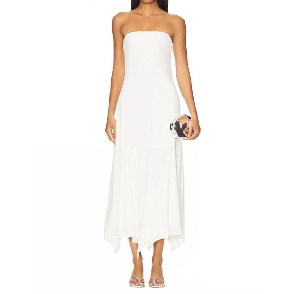 NEW SER.O.YA lucia strapless maxidress in porcelain
